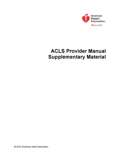 ACLS Provider Manual 2016 - Supplementary Material