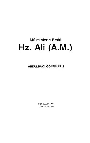Müminlerin Emiri Hz. Ali