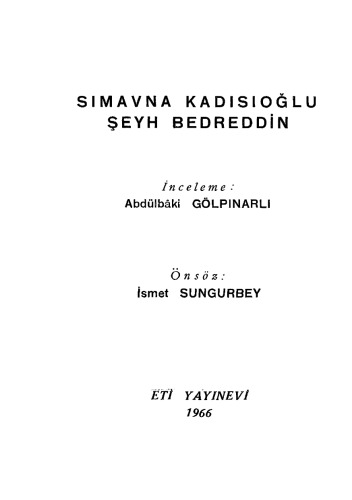 Simavna Kadısıoğlu Şeyh Bedreddin