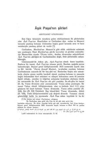 Âşık Paşa’nın Şiirleri