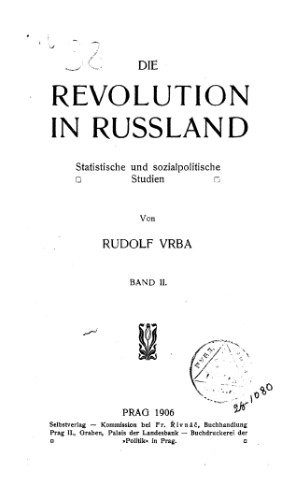 Die Revolution in Russland : statistische und sozialpolitische Studien