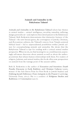 Animals and Animality in the Babylonian Talmud