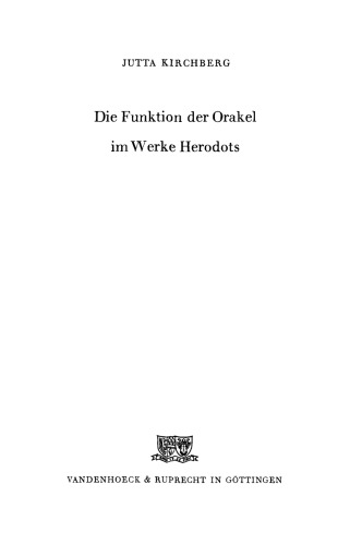 Die Funktion der Orakel im Werke Herodots
