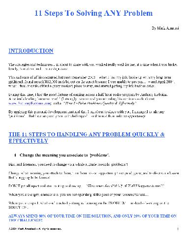 11 Steps To Solving Any Problem