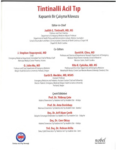 Tintinalli Acil Tıp Kapsamlı Bir Çalışma Kılavuzu