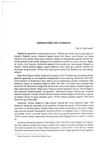 Çanakkale Boğazı Özet ve Kronoloji