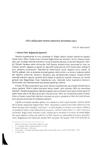 Fatih, Boğazların Tahkimi, Karadeniz, Bir Osmanlı Gölü