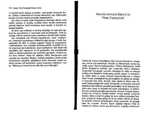 Fransız Annales Ekolü ve Türk Tarihçiliği