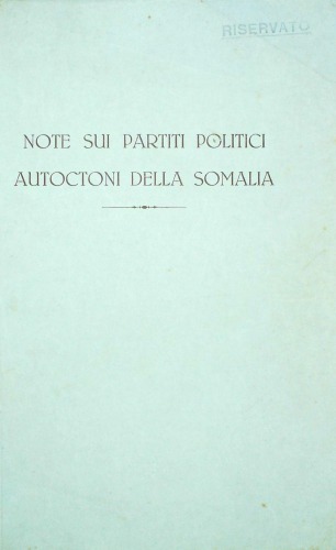 Note sui partiti politici autoctoni della Somalia