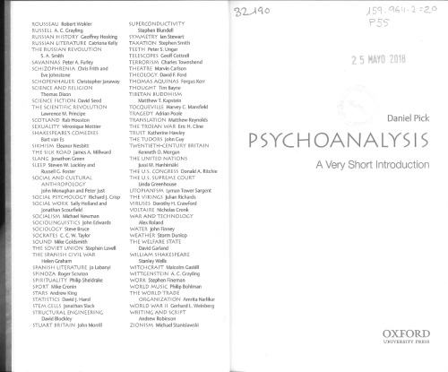 Psychoanalysis: A Very Short Introduction