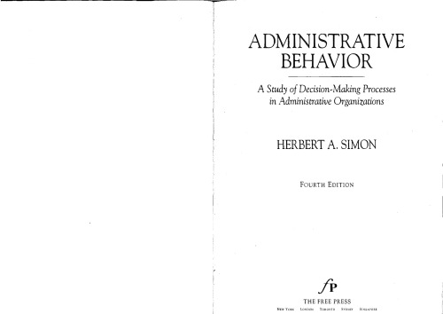 Administrative Behavior
