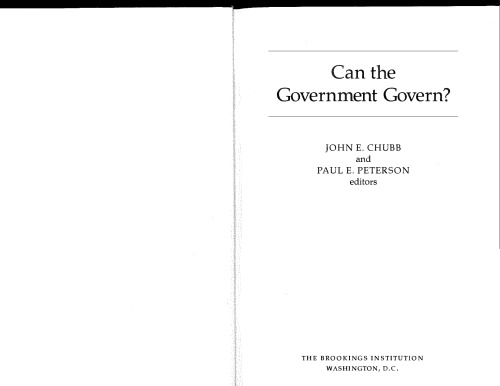 Can the Government Govern?