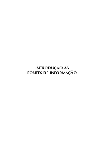Introdução às fontes de informação