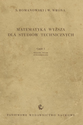 Matematyka wyższa dla studentów technicznych