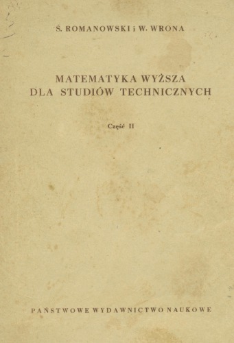Matematyka wyższa dla studentów technicznych