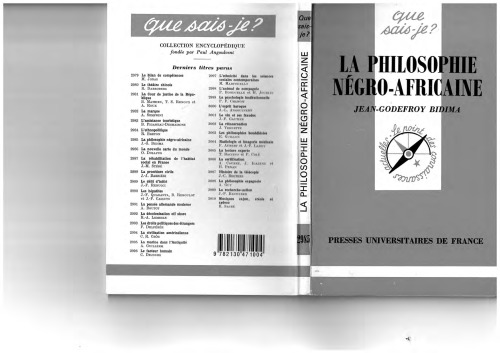 La Philosophie Négro-Africaine