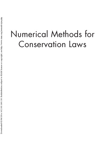 Numerical Methods for Conservation Laws: From Analysis to Algorithm