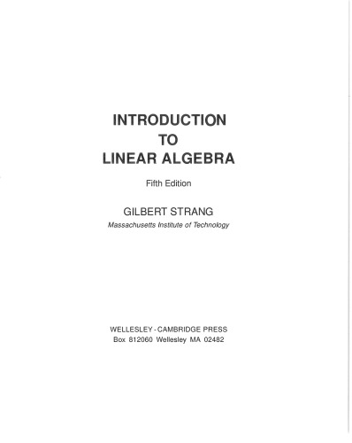 Introduction to Linear Algebra