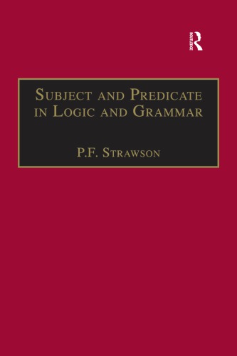 Subject and Predicate in Logic and Grammar.