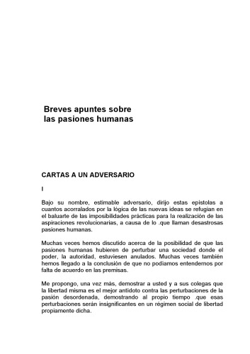 Breves apuntes sobre las pasiones humanas