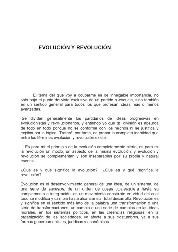 EVOLUCIÓN Y REVOLUCIÓN