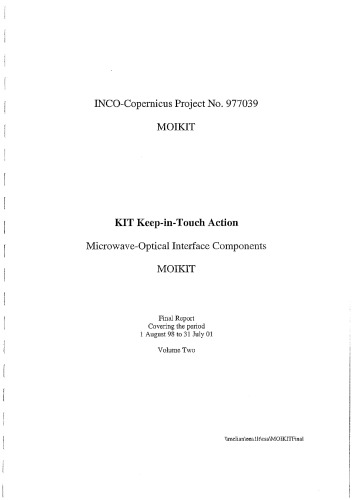 Conference Proceedings of MOIKIT’2001