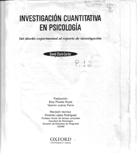 Investigación cuantitativa en psicología: del diseño experimental al reporte de investigación
