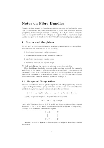 Notes on Fibre Bundles