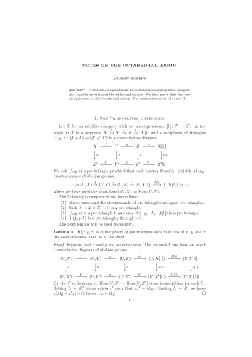 Notes on the octahedral axiom