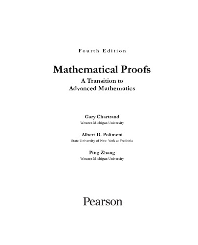 Mathematical Proofs. A Transition to Advanced Mathematics