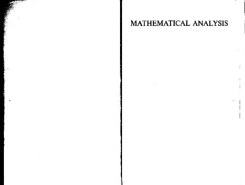 Mathematical Analysis