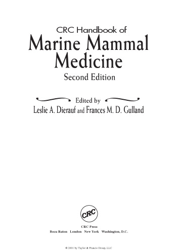 CRC handbook of marine mammal medicine