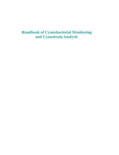 Handbook of Cyanobacterial Monitoring and Cyanotoxin Analysis