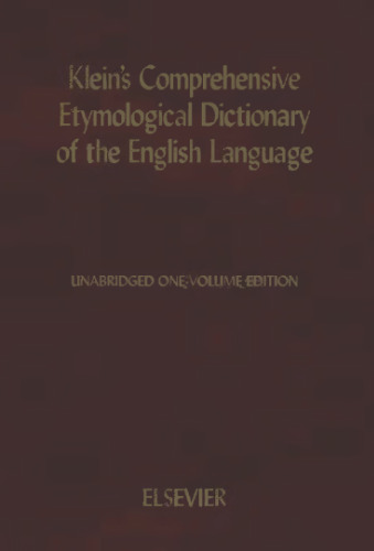 Kleins Comprehensive Etymological Dictionary of the English Language