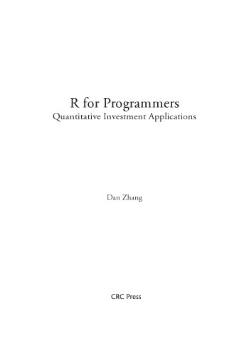 R for Programmers. Quantitative Investment Applications