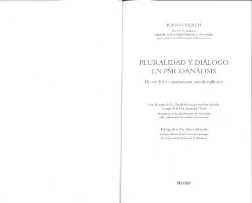 Pluralidad y diálogo en psicoanálisis
