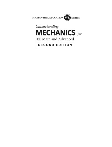 Understanding Mechanics for JEE Main and Advanced
