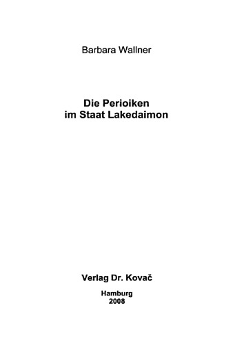 Die Perioiken im Staat Lakedaimon