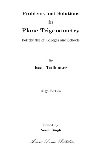 Problems and Solutions in Plane Trigonometry