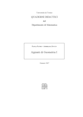 Appunti di geometria I