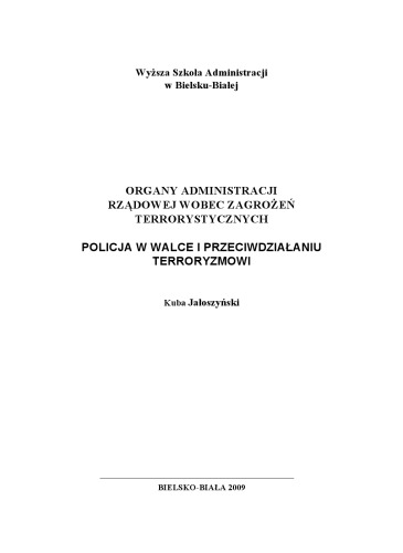 Policja w walce i przeciwdziałaniu terroryzmowi