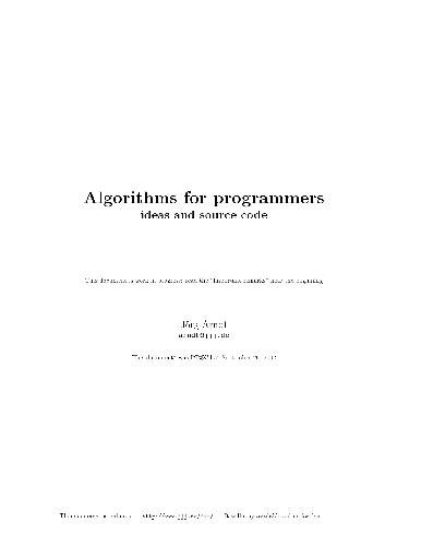 Algorithms for programmers. Ideas and source code