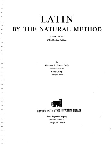 Latin by the Natural Method: First Year