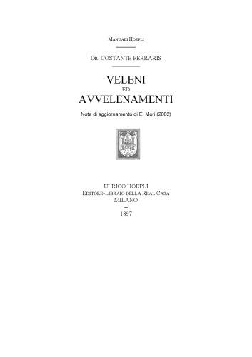 Veleni ed avvelenamenti