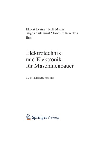 Elektrotechnik und Elektronik für Maschinenbauer