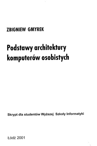 Podstawy architektury komputerów osobistych