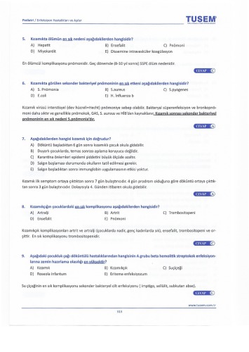 Tusem Pediatri Açıklamalı Çalışma Soruları