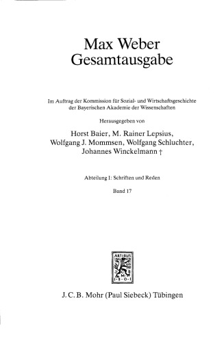 Wissenschaft als Beruf 1917/1919; Politik als Beruf 1919