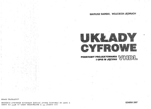 Układy cyfrowe : podstawy projektowania i opis w języku VHDL