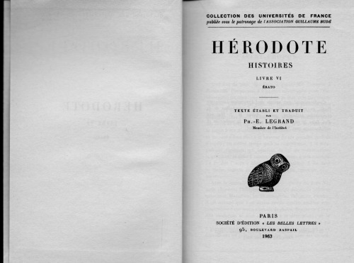Herodote: Histoires. Livre VI Erato